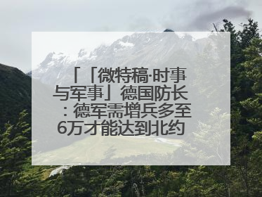「微特稿·时事与军事」德国防长：德军需增兵多至6万才能达到北约新要求