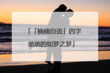 「楠楠自语」四字弟弟的如梦之梦