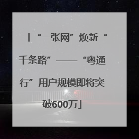 “一张网”焕新“千条路”——“粤通行”用户规模即将突破600万