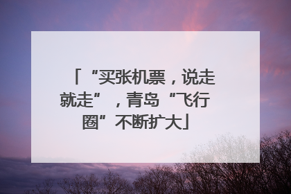 “买张机票，说走就走”，青岛“飞行圈”不断扩大
