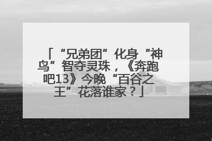 “兄弟团”化身“神鸟”智夺灵珠，《奔跑吧13》今晚“百谷之王”花落谁家？