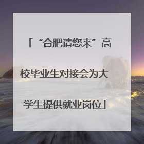 “合肥请您来”高校毕业生对接会为大学生提供就业岗位
