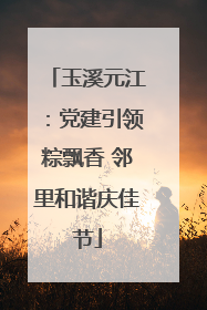 玉溪元江：党建引领粽飘香 邻里和谐庆佳节