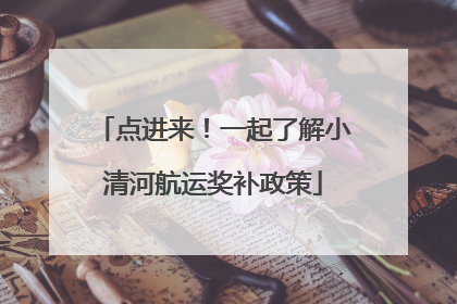 点进来！一起了解小清河航运奖补政策