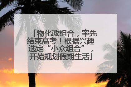 物化政组合，率先结束高考！根据兴趣选定“小众组合”，开始规划假期生活