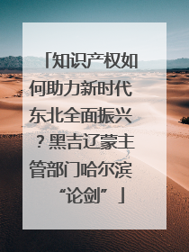 知识产权如何助力新时代东北全面振兴？黑吉辽蒙主管部门哈尔滨“论剑”