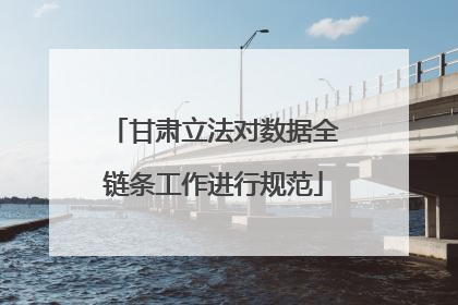 甘肃立法对数据全链条工作进行规范