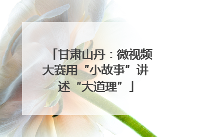 甘肃山丹：微视频大赛用“小故事”讲述“大道理”