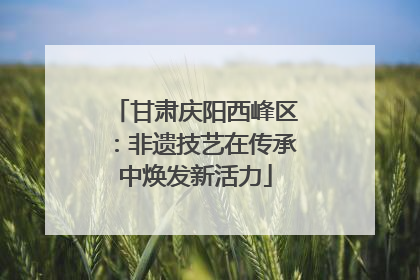 甘肃庆阳西峰区：非遗技艺在传承中焕发新活力