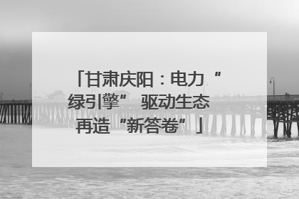 甘肃庆阳：电力“绿引擎” 驱动生态再造“新答卷”