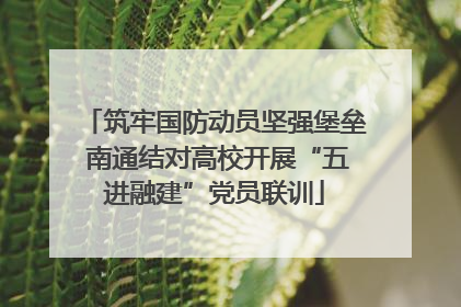 筑牢国防动员坚强堡垒 南通结对高校开展“五进融建”党员联训