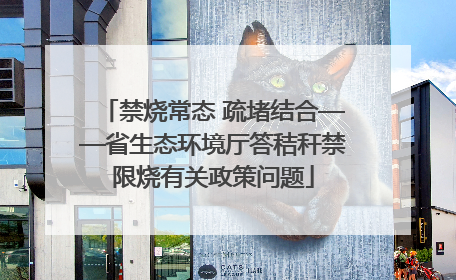 禁烧常态 疏堵结合——省生态环境厅答秸秆禁限烧有关政策问题