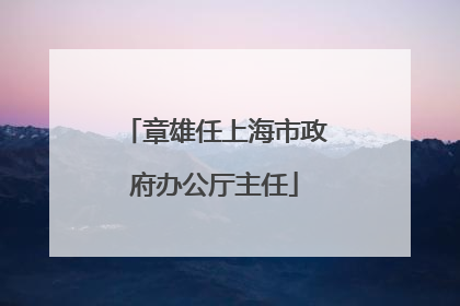 章雄任上海市政府办公厅主任