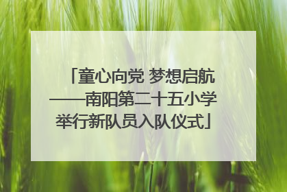 童心向党 梦想启航——南阳第二十五小学举行新队员入队仪式