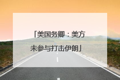美国务卿：美方未参与打击伊朗