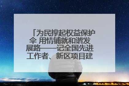 为民撑起权益保护伞 用情铺就和谐发展路——记全国先进工作者、新区项目建设中心干部卢小勇