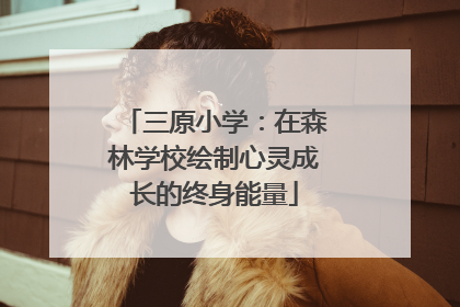 三原小学：在森林学校绘制心灵成长的终身能量