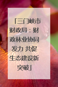 三门峡市财政局：财政林业协同发力 共促生态建设新突破