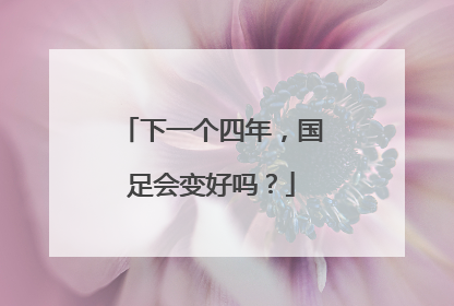 下一个四年，国足会变好吗？