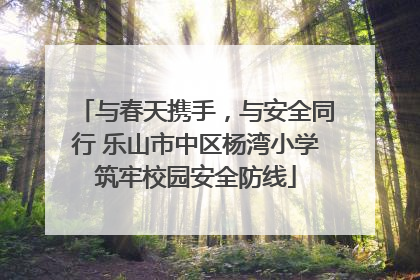 与春天携手，与安全同行 乐山市中区杨湾小学筑牢校园安全防线
