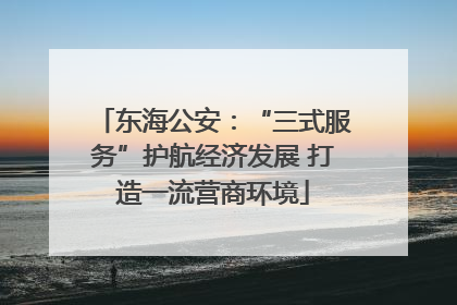东海公安：“三式服务”护航经济发展 打造一流营商环境