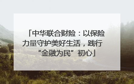 中华联合财险：以保险力量守护美好生活，践行“金融为民”初心