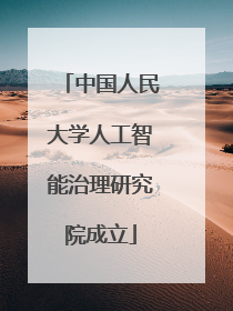 中国人民大学人工智能治理研究院成立