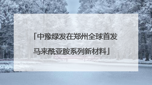 中豫绿发在郑州全球首发马来酰亚胺系列新材料