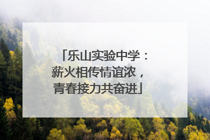 乐山实验中学：薪火相传情谊浓，青春接力共奋进