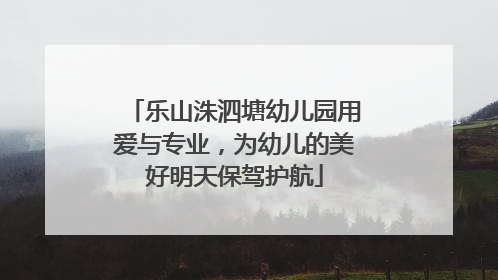 乐山洙泗塘幼儿园用爱与专业，为幼儿的美好明天保驾护航