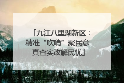 九江八里湖新区：精准“吹哨”聚民意 真查实改解民忧