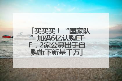 买买买！“国家队”加码6亿认购ETF，2家公募出手自购旗下新基千万