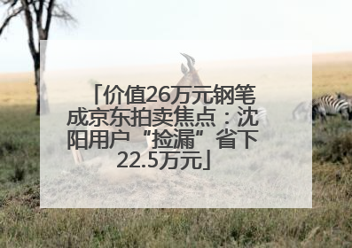 价值26万元钢笔成京东拍卖焦点：沈阳用户“捡漏”省下22.5万元