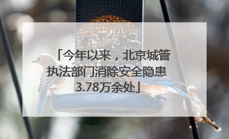 今年以来，北京城管执法部门消除安全隐患3.78万余处