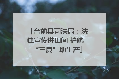 台前县司法局：法律宣传进田间 护航“三夏”助生产