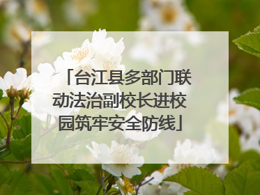 台江县多部门联动法治副校长进校园筑牢安全防线