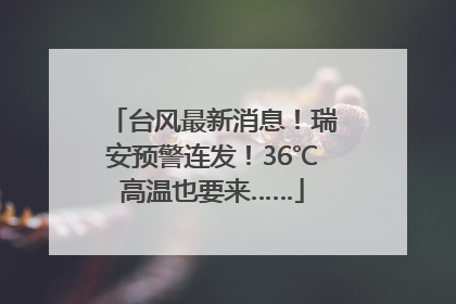 台风最新消息！瑞安预警连发！36℃高温也要来……