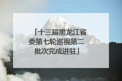 十三届黑龙江省委第七轮巡视第二批次完成进驻