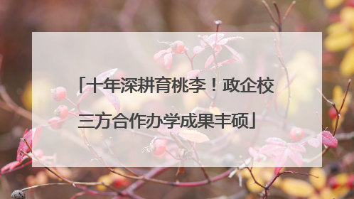 十年深耕育桃李！政企校三方合作办学成果丰硕