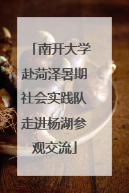 南开大学赴菏泽暑期社会实践队走进杨湖参观交流