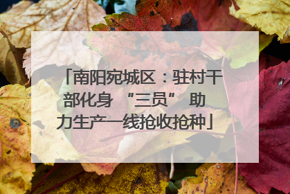 南阳宛城区：驻村干部化身 “三员” 助力生产一线抢收抢种
