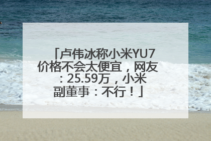 卢伟冰称小米YU7价格不会太便宜，网友：25.59万，小米副董事：不行！