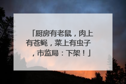厨房有老鼠，肉上有苍蝇，菜上有虫子，市监局：下架！