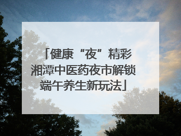 健康“夜”精彩 湘潭中医药夜市解锁端午养生新玩法