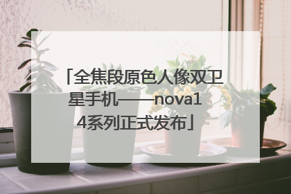全焦段原色人像双卫星手机——nova14系列正式发布