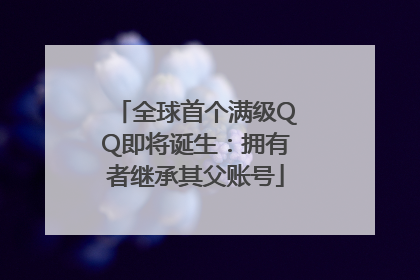 全球首个满级QQ即将诞生：拥有者继承其父账号