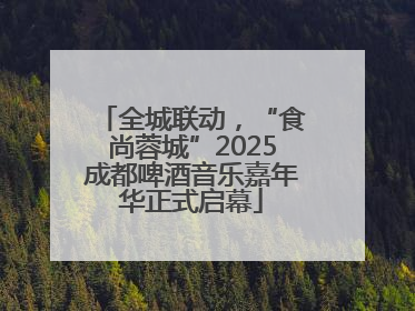 全城联动，“食尚蓉城”2025成都啤酒音乐嘉年华正式启幕