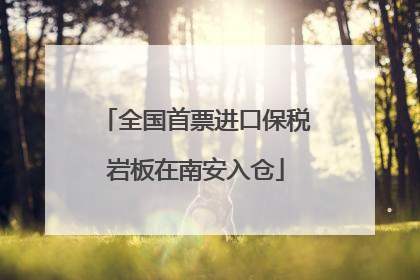 全国首票进口保税岩板在南安入仓