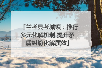 兰考县考城镇：推行多元化解机制 提升矛盾纠纷化解质效