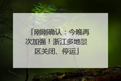 刚刚确认：今晚再次加强！浙江多地景区关闭、停运